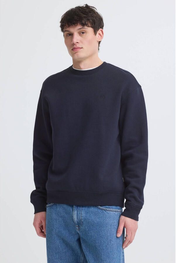 Blend regular fit sweater donkerblauw