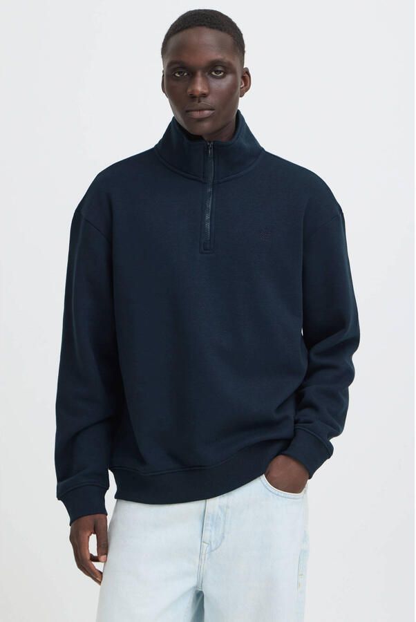 Blend regular fit sweater donkerblauw