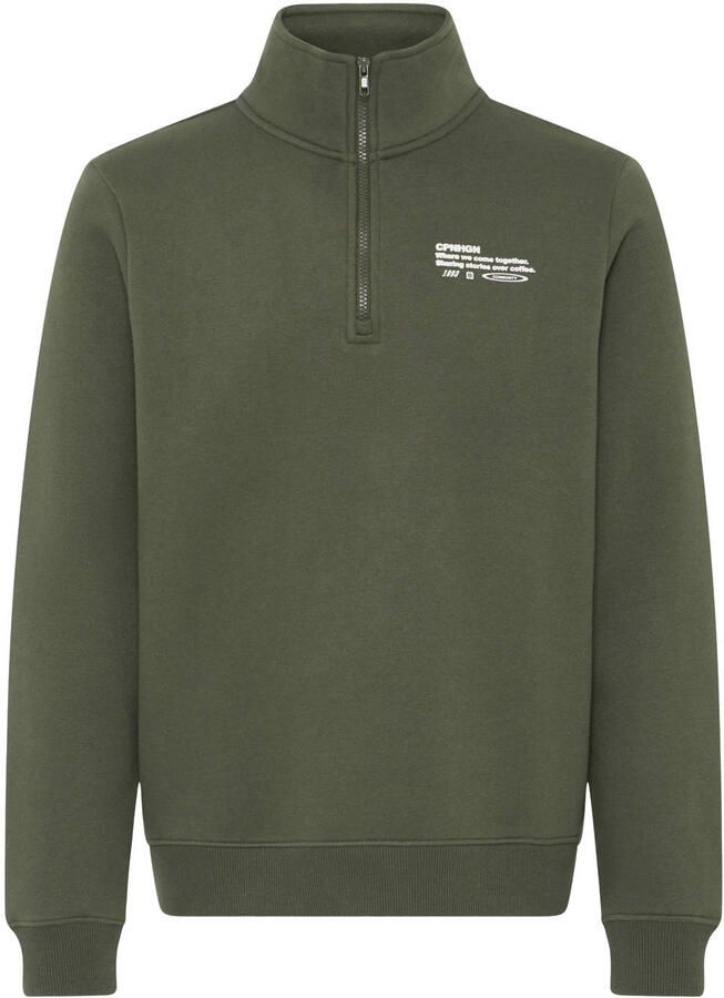 Blend regular fit sweater donkergroen
