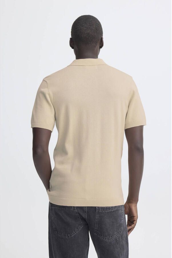 Blend regular polo gebreid beige - Foto 3