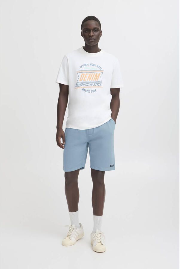 Blend Korte regular fit sweatshorts met labelpatch