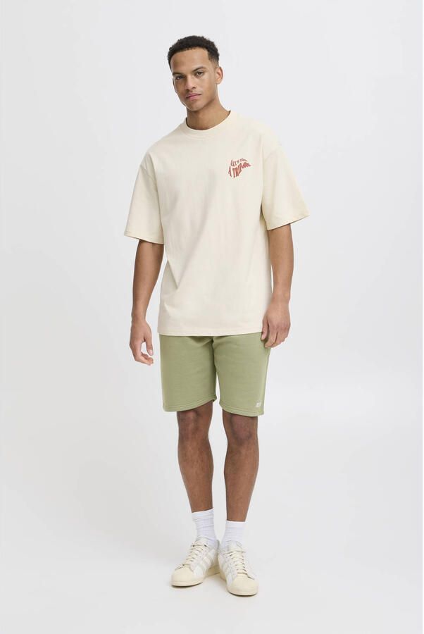 Blend Korte regular fit sweatshorts met labelpatch