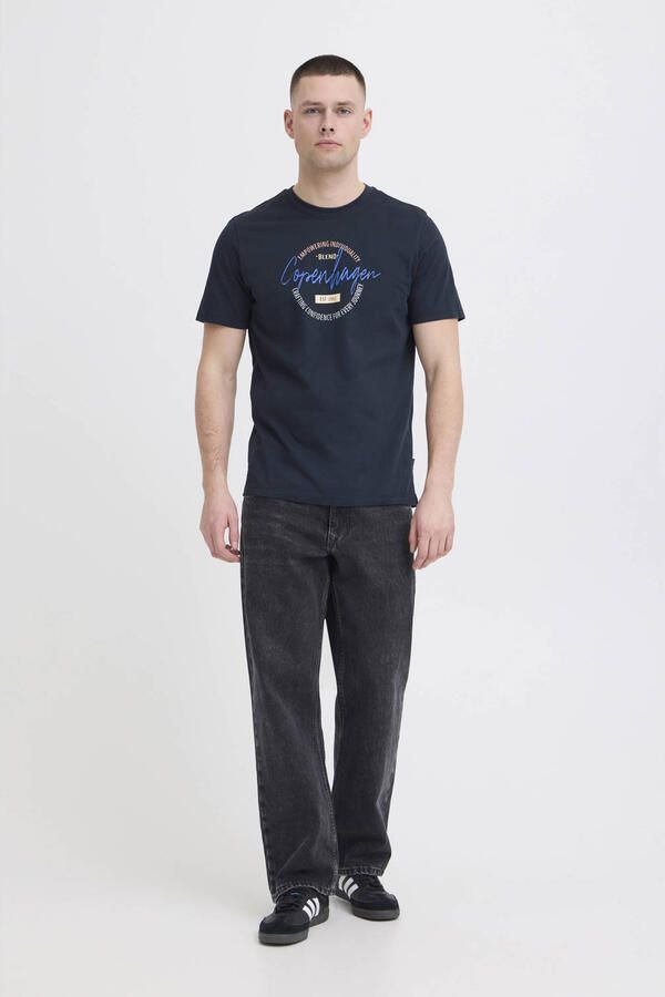 Blend regular T-shirt donkerblauw - Foto 3