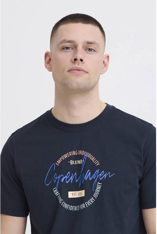 Blend regular T-shirt donkerblauw - Foto 2