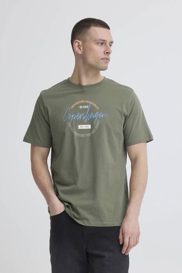 Blend regular T-shirt groen