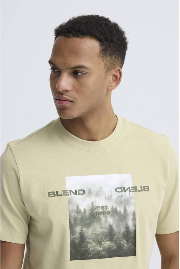Blend regular T-shirt lichtgeel - Foto 2