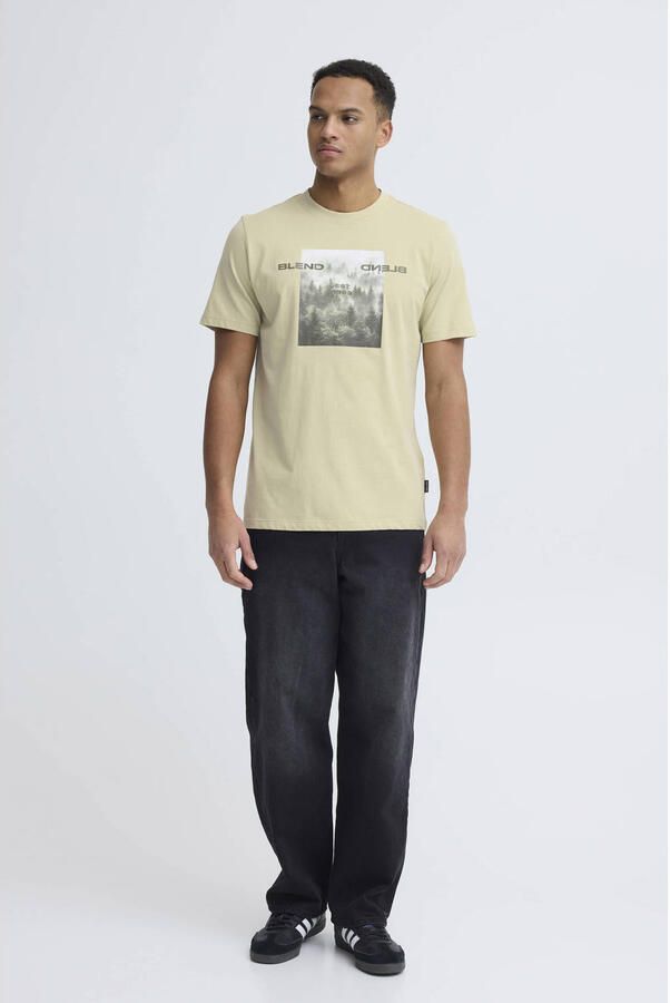 Blend regular T-shirt lichtgeel - Foto 3