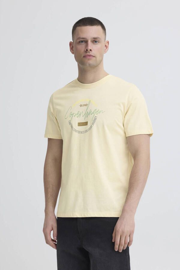 Blend regular T-shirt lichtgeel