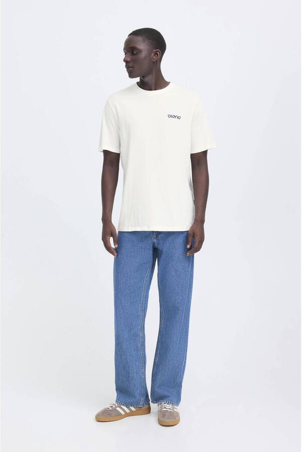Blend regular T-shirt met backprint wit - Foto 2