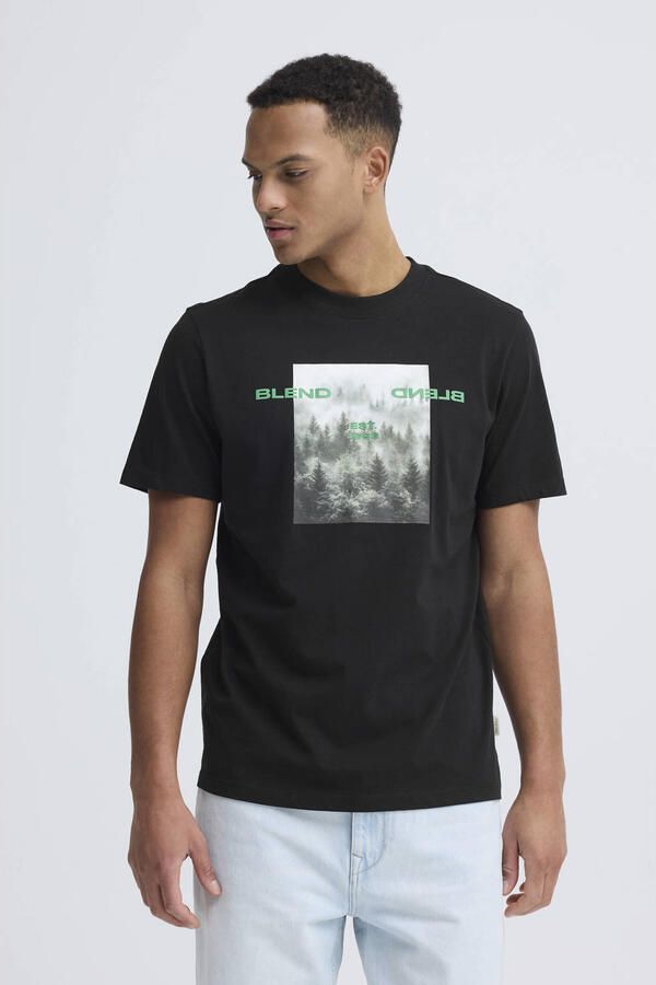 Blend regular T-shirt zwart