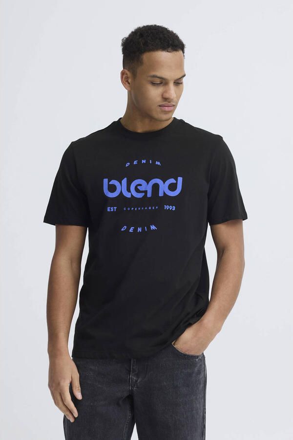 Blend regular T-shirt zwart