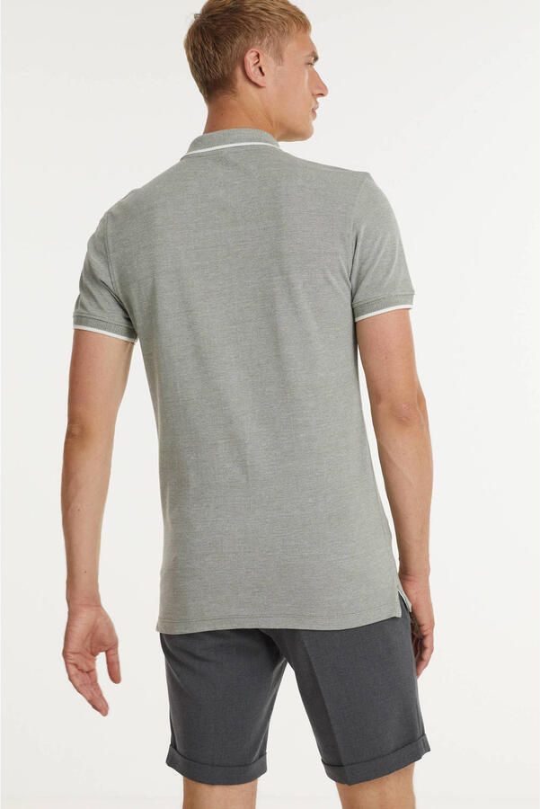 Blend slim fit polo BHNATE met contrastbies beetle green - Foto 3