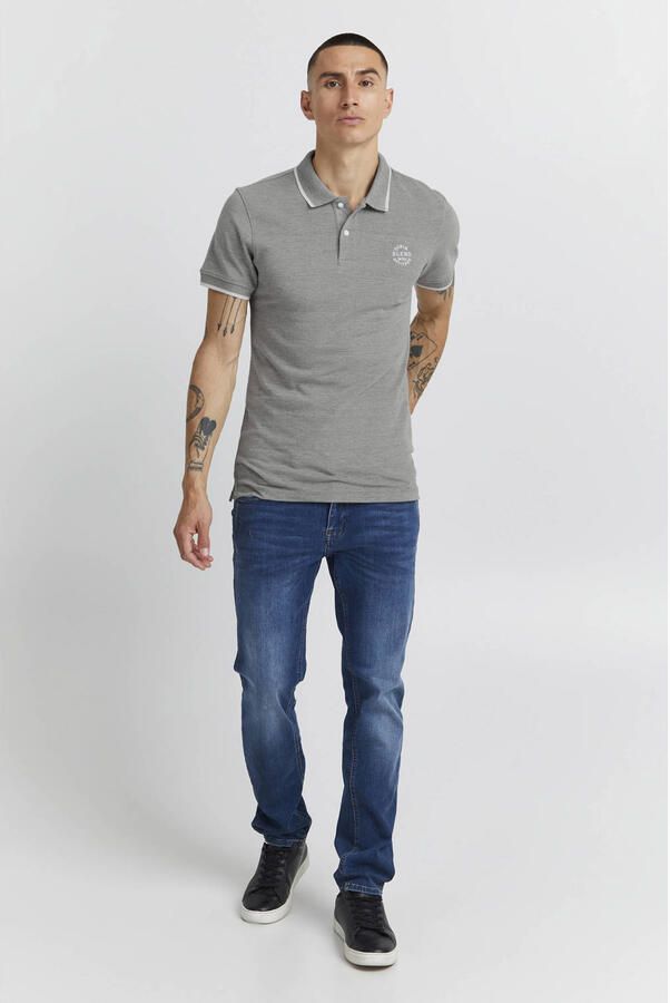 Blend slim fit polo BHNATE met contrastbies beetle green - Foto 2