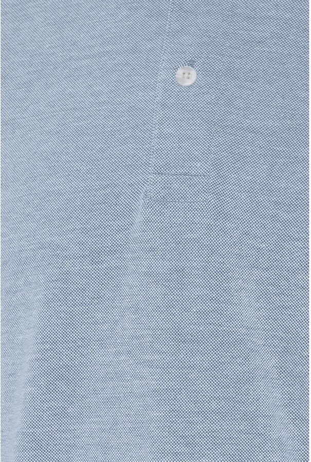 Blend slim fit polo BHNATE met contrastbies lichtblauw