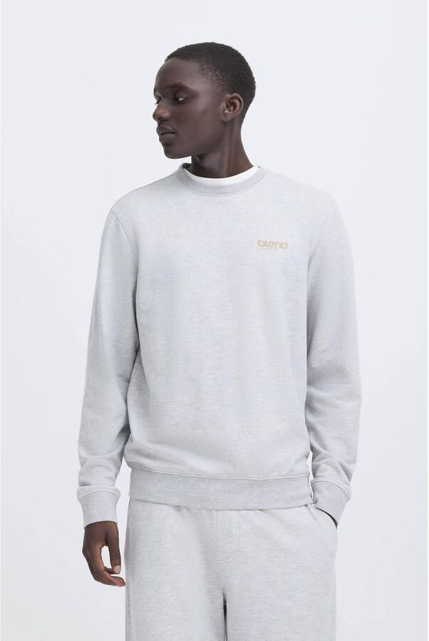 Blend sweater met backprint grijs - Foto 3