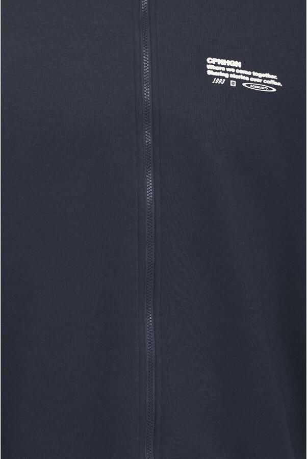 Blend sweatvest met print donkerblauw - Foto 2
