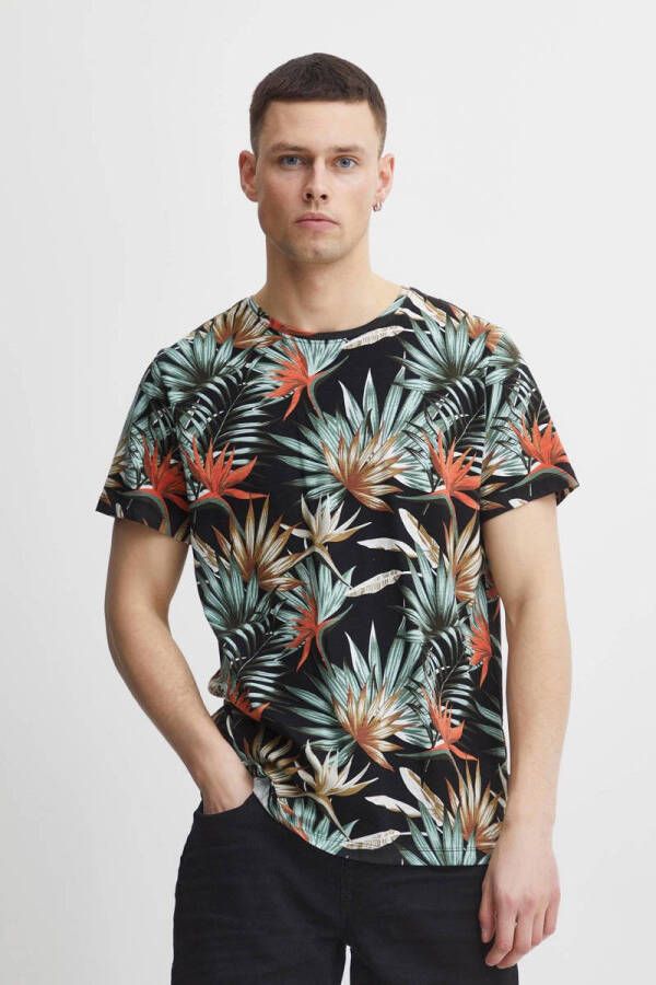 Blend T-shirt met all over print black