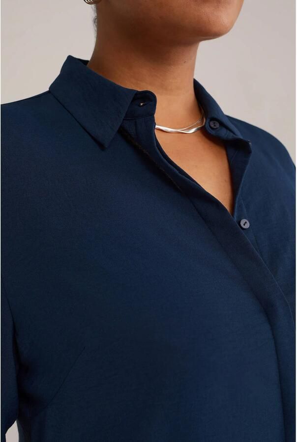 WE Fashion Curve blouse donkerblauw