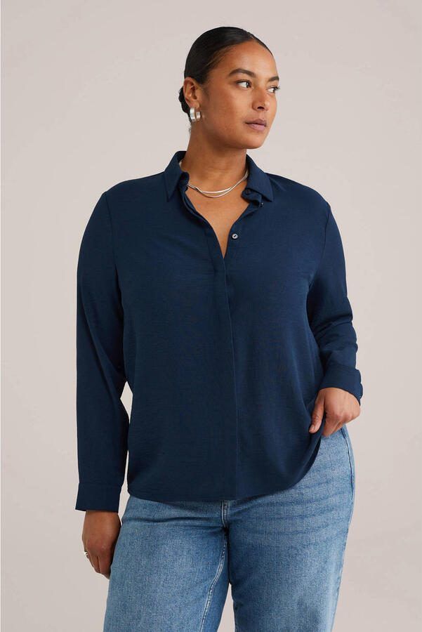 WE Fashion Curve blouse donkerblauw - Foto 3