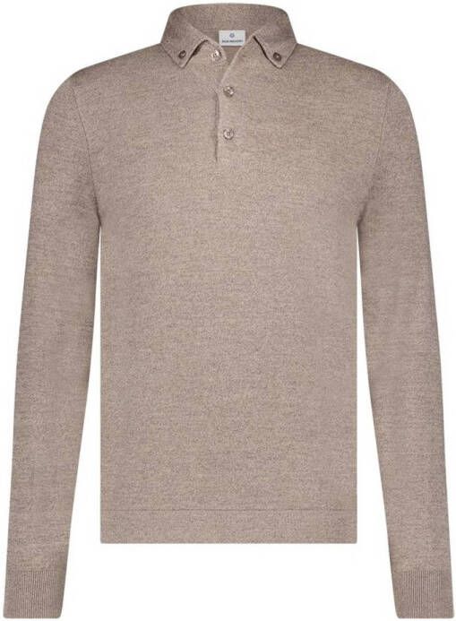 Blue Industry gebreide polo taupe