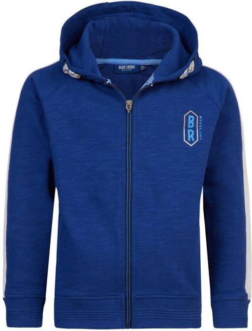 Blue Rebel sweater met tekst blauw Jongens Stretchkatoen Capuchon Tekst 110 116