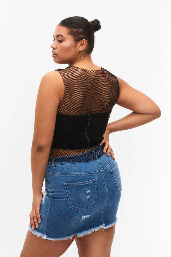 Blush By Zizzi rok BLDINA lichtblauw