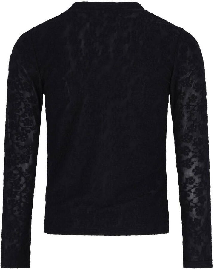 B.Nosy aansluitende gebloemde semi-transparante longsleeve zwart Meisjes Polyester Ronde hals - Foto 2
