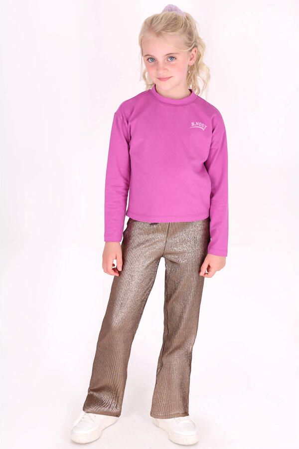 B.Nosy aansluitende longsleeve met backprint paars Meisjes Stretchkatoen Ronde hals