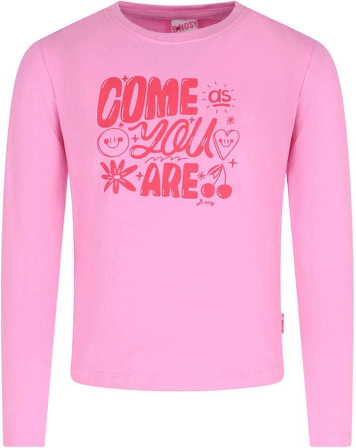 B.Nosy aansluitende longsleeve met print roze