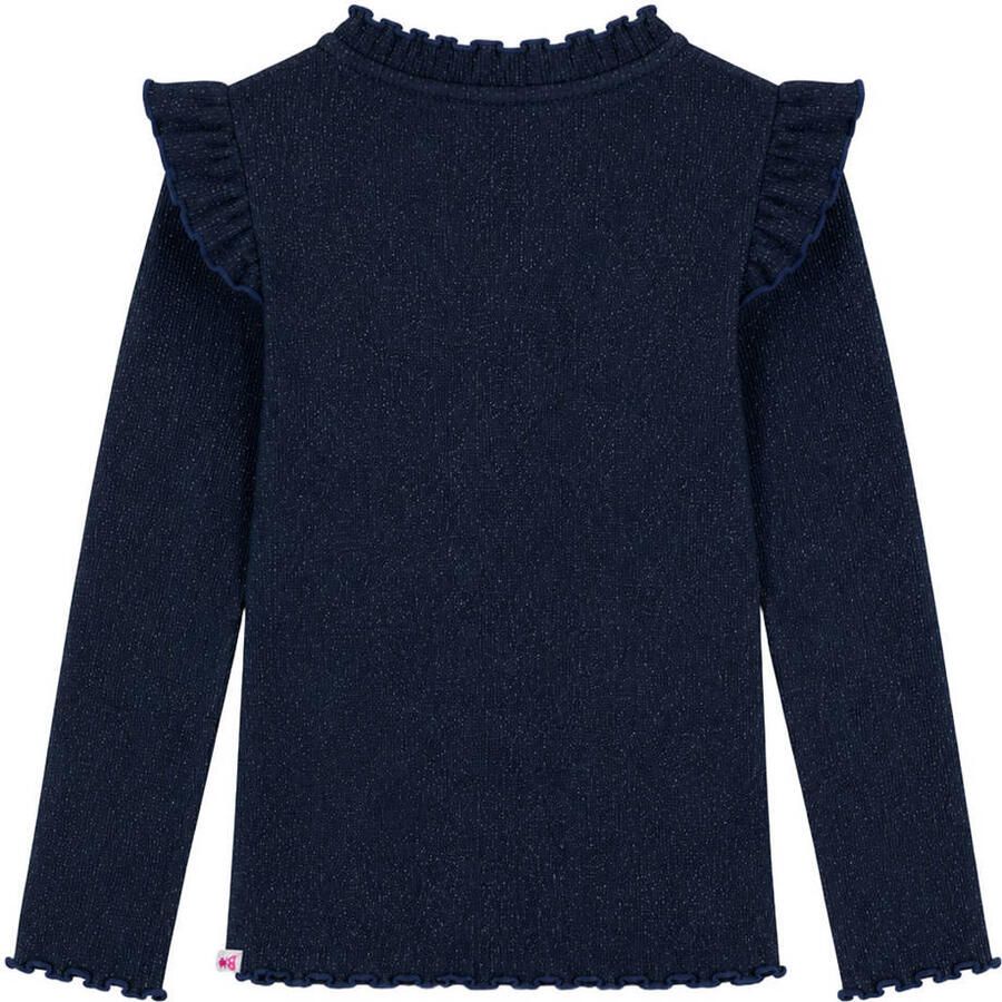 B.Nosy aansluitende longsleeve met ruches donkerblauw Meisjes Polyester Ronde hals glitter - Foto 2