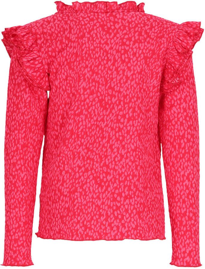 B.Nosy aansluitende longsleeve met ruches en print roze Meisjes Polyester Opstaande kraag - Foto 2