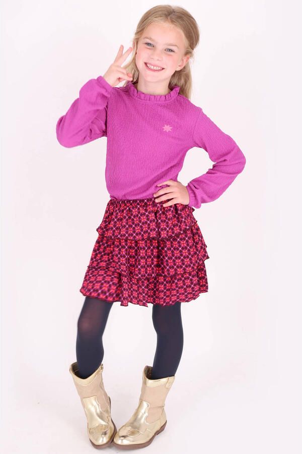 B.Nosy korte strokenrok met print roze
