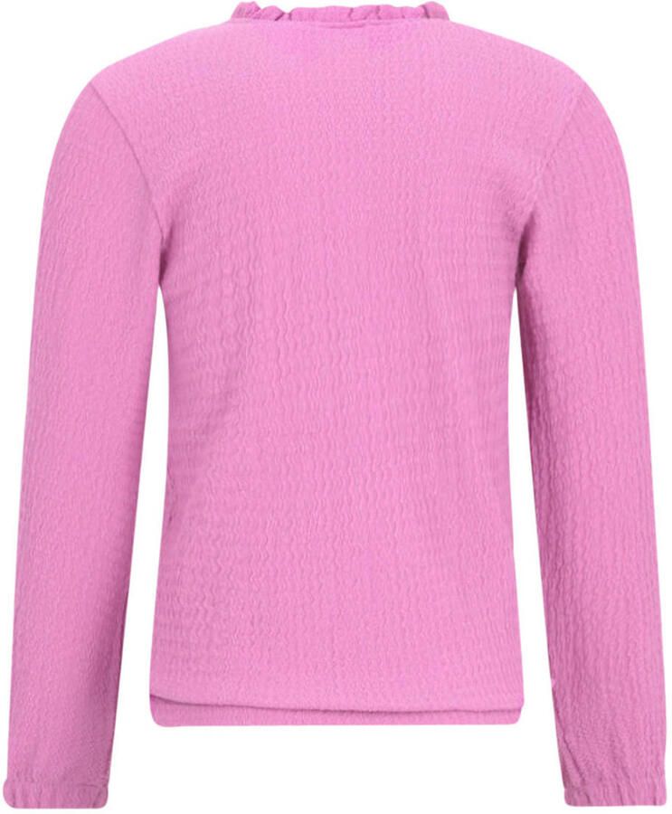 B.Nosy aansluitende longsleeve met ruches paars - Foto 2