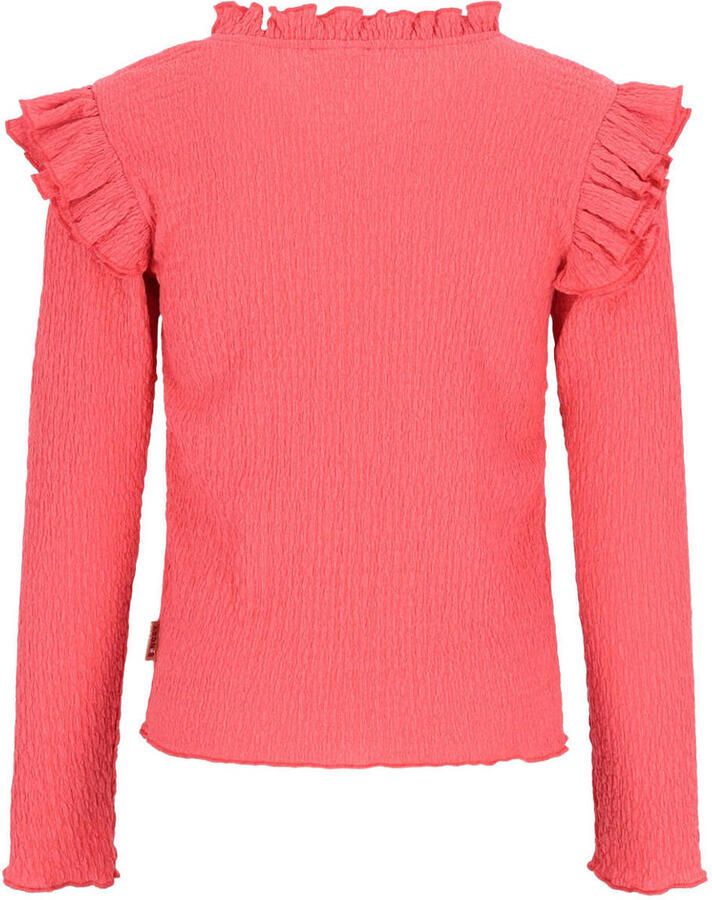 B.Nosy aansluitende longsleeve met ruches roze Meisjes Polyester Opstaande kraag - Foto 2