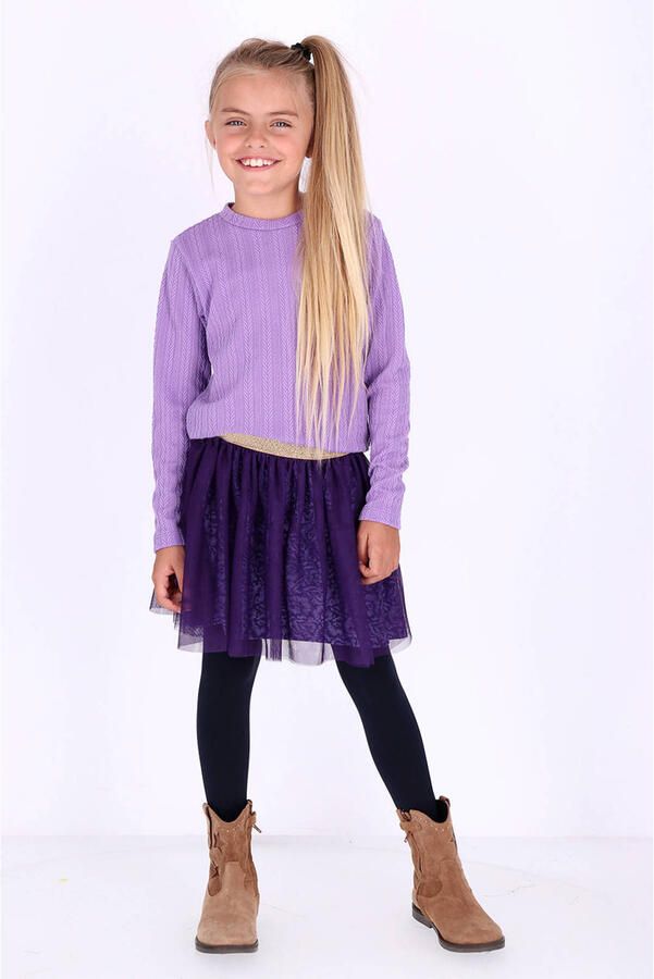 B.Nosy aansluitende longsleeve paars Meisjes Polyester Ronde hals