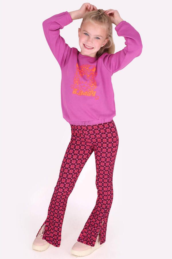 B.Nosy aansluitende sweater met print paars Meisjes Katoen Ronde hals