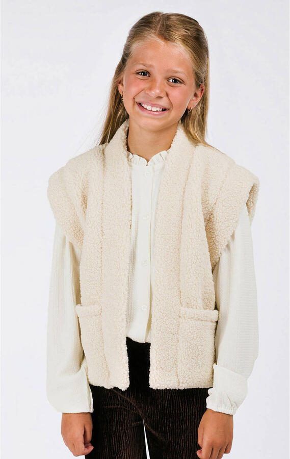 B.Nosy blouse ecru Meisjes Polyester Opstaande kraag Effen