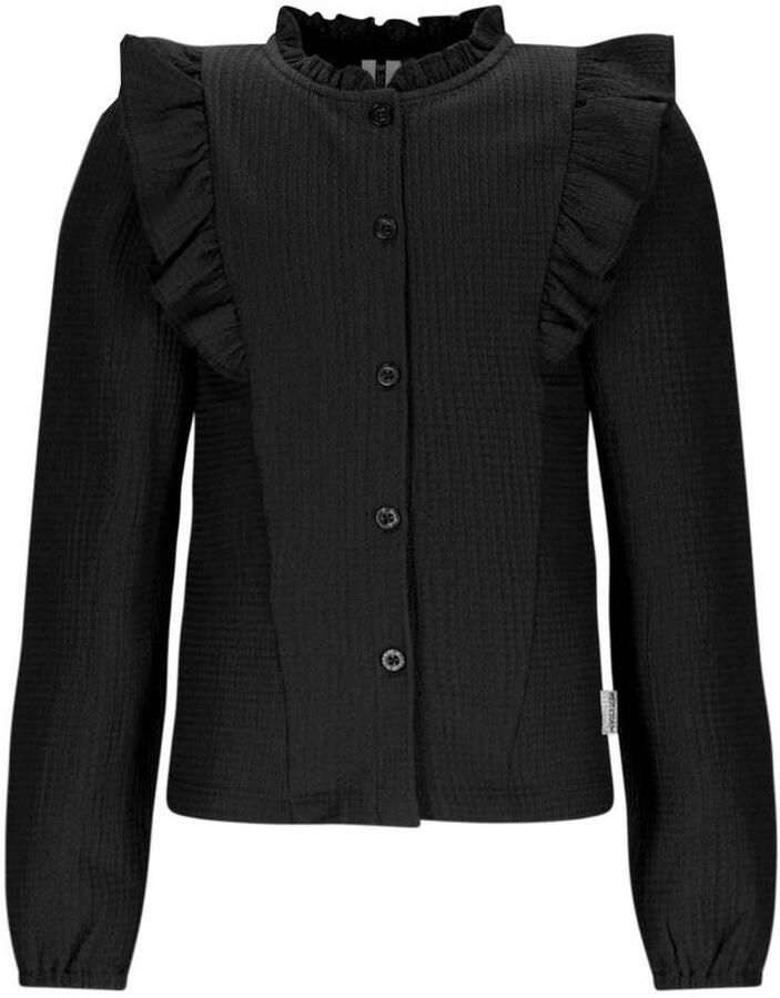 B.Nosy blouse zwart Meisjes Polyester Opstaande kraag Effen - Foto 2