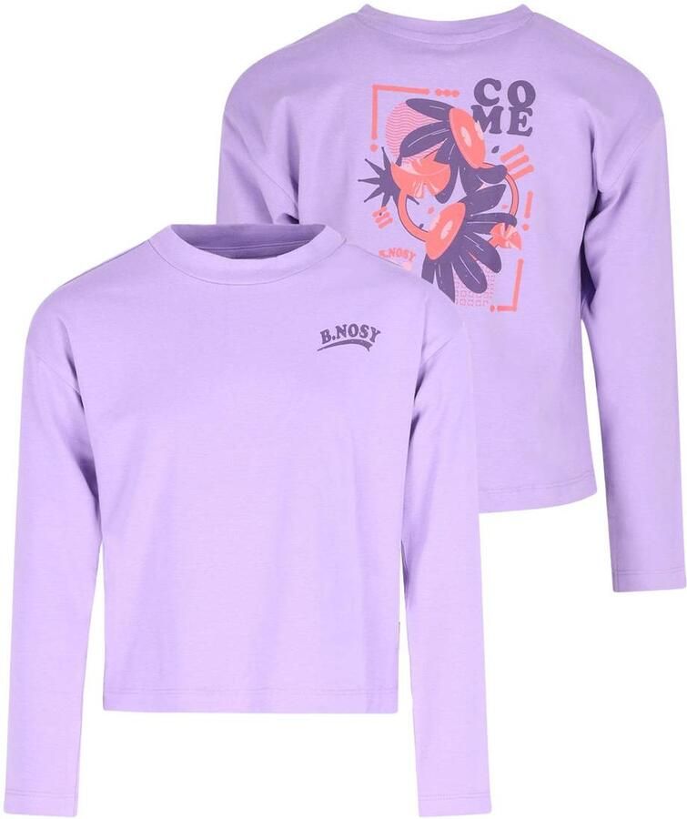 B.Nosy boxy longsleeve met backprint Paars Meisjes Stretchkatoen Ronde hals - Foto 2