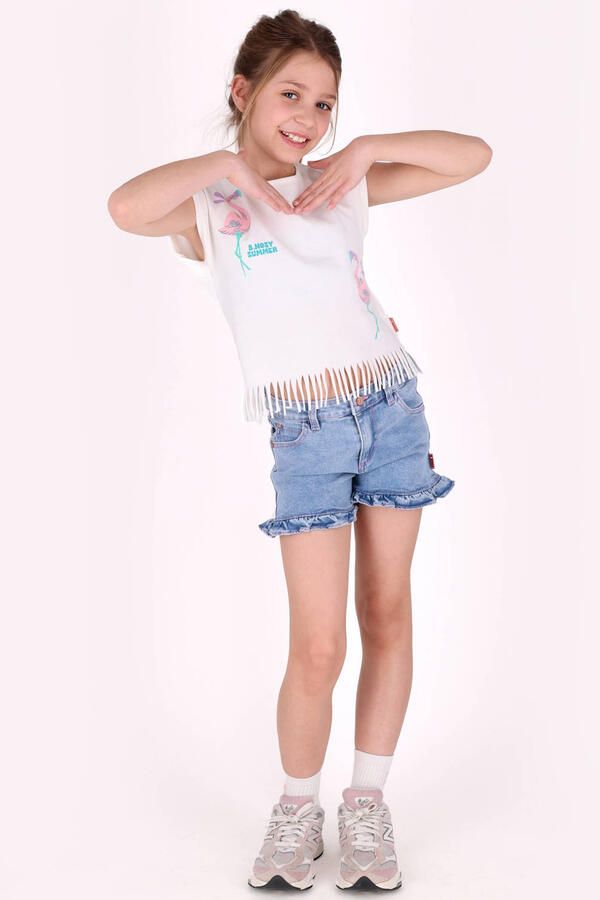 B.Nosy denim slim short light blue denim
