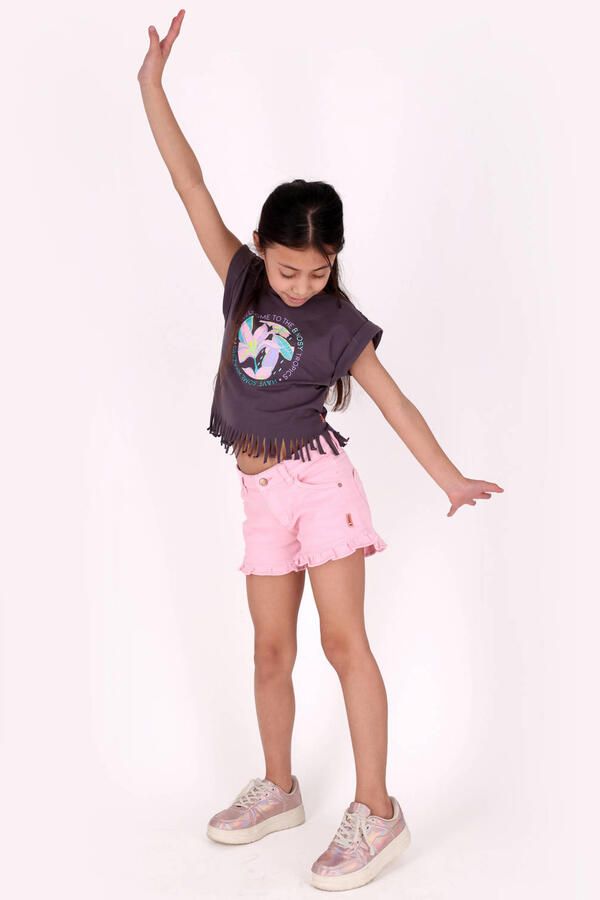B.Nosy denim slim short roze