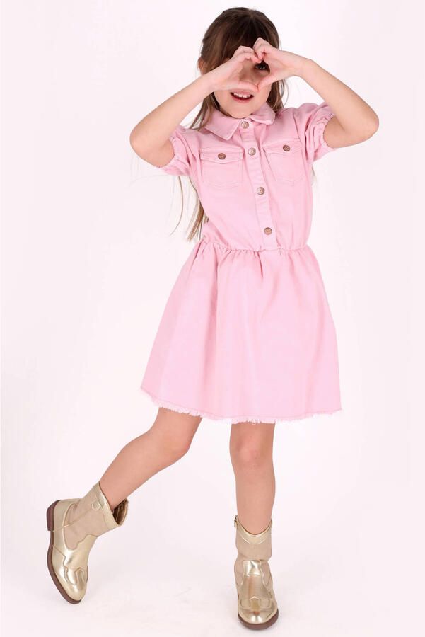 B.Nosy denim spijkerjurk roze