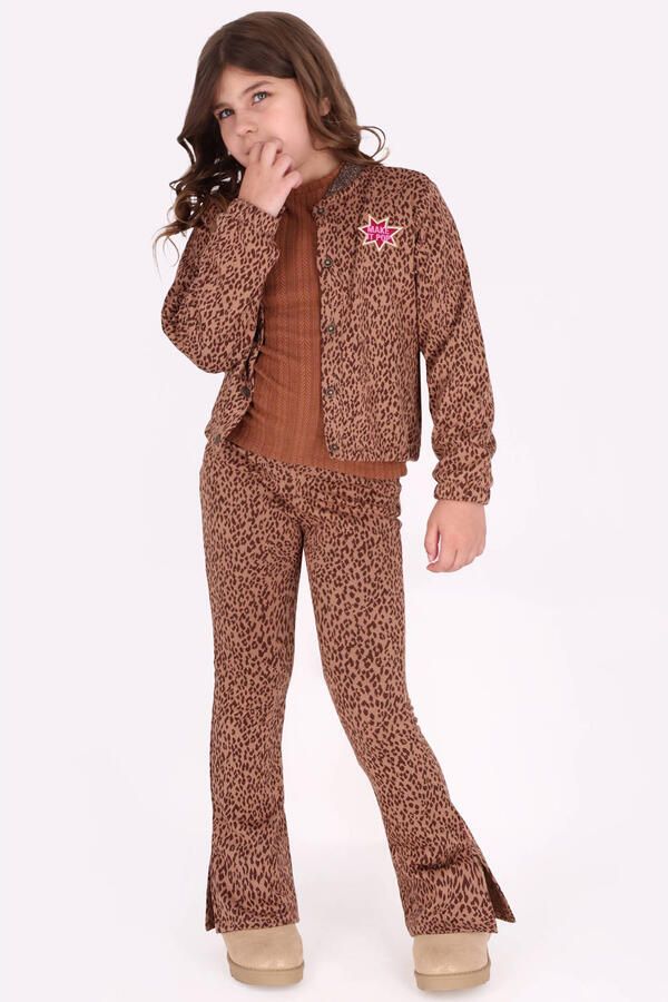 B.Nosy flared broek met panterprint bruin