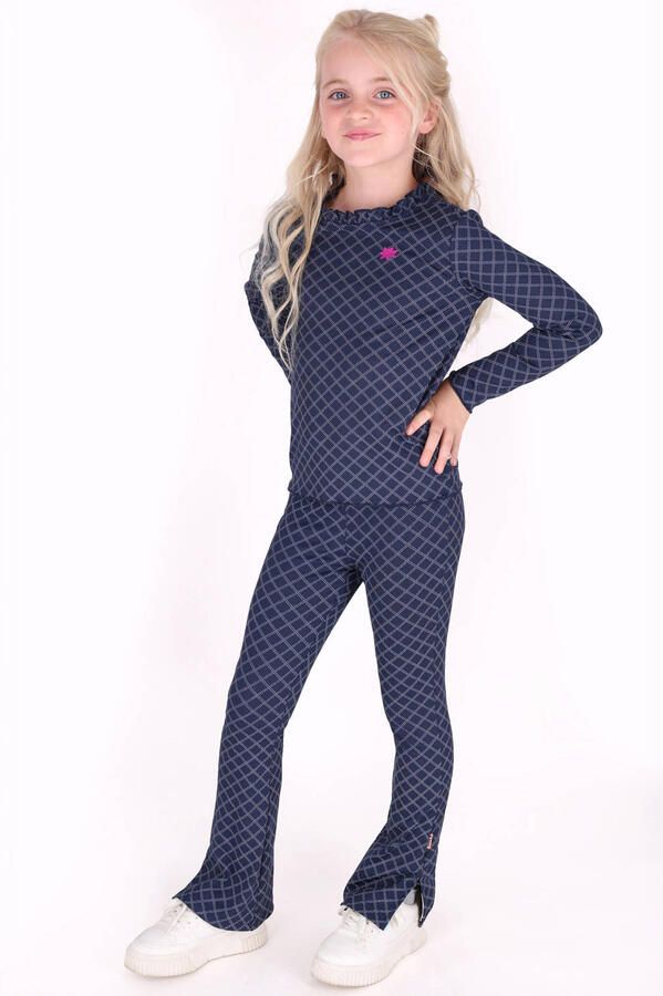 B.Nosy flared broek met print donkerblauw - Foto 2