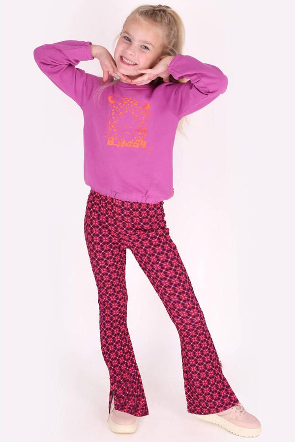 B.Nosy flared broek met print roze