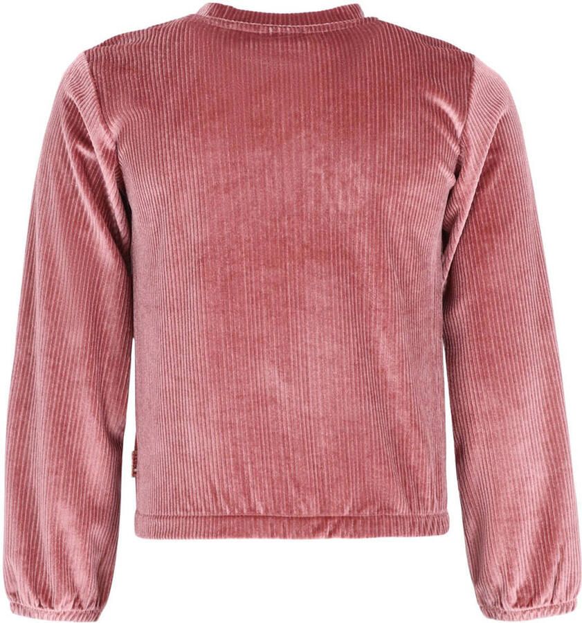 B.Nosy fluwelen rechtvallende sweater met print en tekst roze - Foto 2