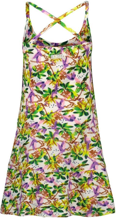 B.Nosy gebloemde A-lijn jurk roze geel multicolor Meisjes Polyester Ronde hals 74 - Foto 3