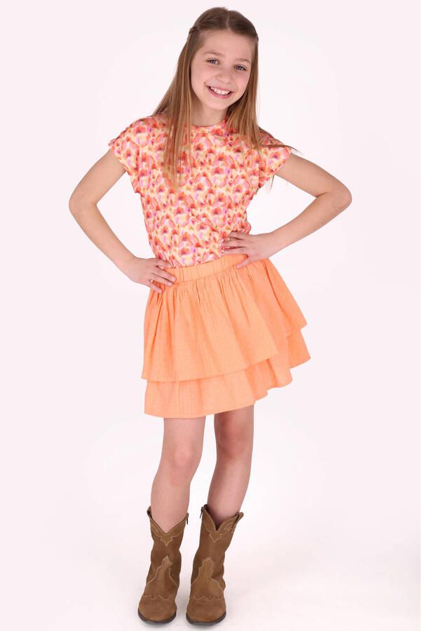 B.Nosy gebloemde blousetop oranje