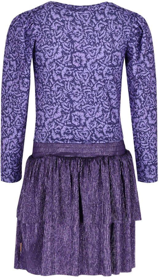 B.Nosy gebloemde midi jurk paars lila Meisjes Polyester Ronde hals Bloemen - Foto 2