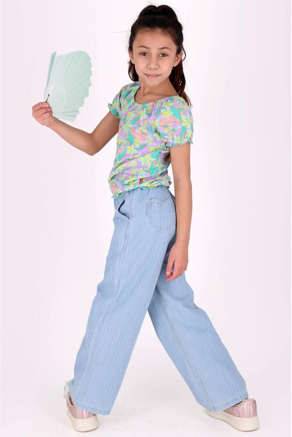 B.Nosy gebloemde off shoulder top lila - Foto 2